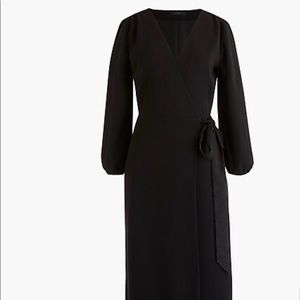 NWT J CREW WRAP DRESS BLACK SIZE 0